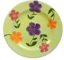 Dinner plate Flowers on yellow