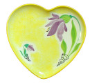 Heart Plate Purple flower on ye