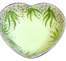Heart bowl green flowers